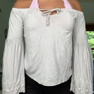 AE tie front flowy long sleeve